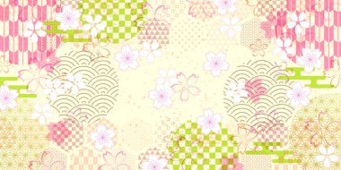 Japon Kalıplı Kiraz Çiçekleri Bahar Arkaplanı