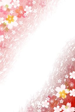 Japon Kalıplı Kiraz Çiçekleri Bahar Arkaplanı