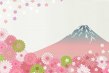 Fuji kiraz çiçeği Japon kağıt desenli arka plan