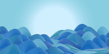 Mavi Nami Japon Deseni Arkaplanı