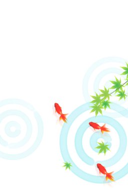 Japon Balığı Yaz Sulu Japon Desenli Arkaplan