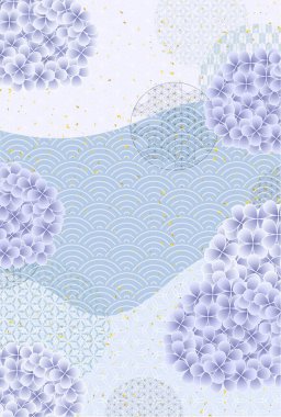 Ortanca yağmurlu mevsimlik çiçek arkaplanı