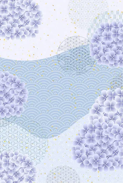 Ortanca yağmurlu mevsimlik çiçek arkaplanı