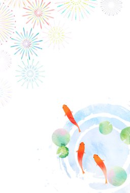 Japon Balığı Yaz Sulu Japon Desenli Arkaplan