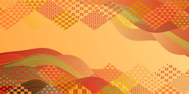 Turuncu Japon Deseni Sonbahar Arkaplanı