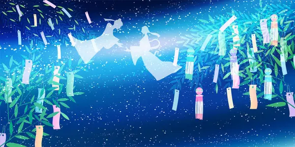 Tanabata Samanyolu yaz arkaplanı