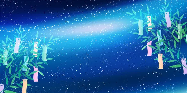 Tanabata Samanyolu yaz arkaplanı