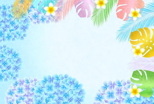 Ortanca Yaz Sulu Japon Desenli Arkaplan