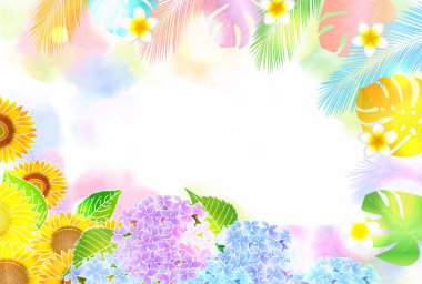 Ortanca Yaz Sulu Japon Desenli Arkaplan