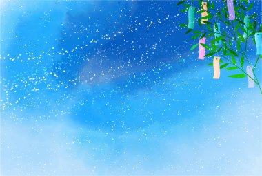 Tanabata Yaz Strip Kağıt Arkaplanı