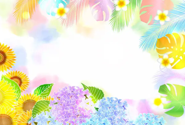 Ortanca Yaz Sulu Japon Desenli Arkaplan