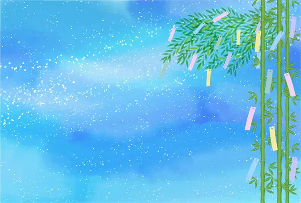 Tanabata Yaz Strip Kağıt Arkaplanı