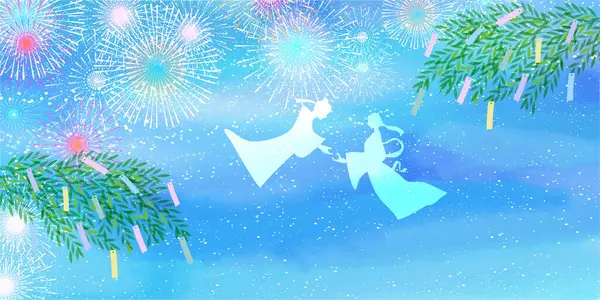 Tanabata Samanyolu yaz arkaplanı