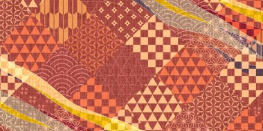 Turuncu Japon Deseni Sonbahar Arkaplanı