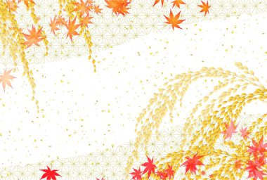 Pirinç Japon Deseni Sonbahar Arkaplanı