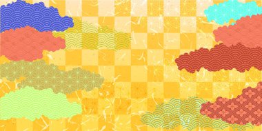 Japon Desenli Nhojo Altın Arkaplanı