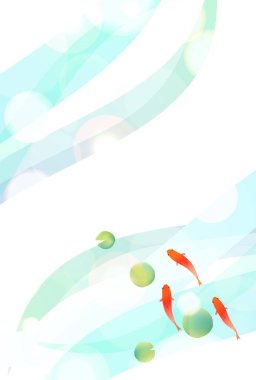 Japon Balığı Yaz Sulu Japon Desenli Arkaplan