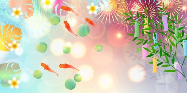 Tanabata Tanzaku Yaz Balığı Arkaplanı