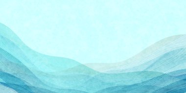 Mavi Washi Dalga Deseni Arkaplanı