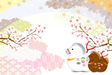 Öğlen Kartı Kiraz Çiçekleri Arkaplanı