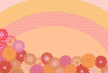 Sonbahar Japon Deseni Renkli Arkaplan