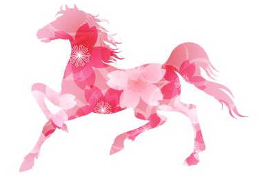 Öğlen Yeni Yıl kartı Kiraz Çiçeği Simgesi