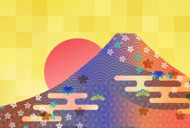 Fuji Japon Şablonu Nişan Arkaplanı