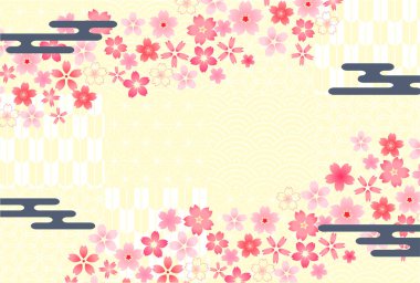 Japon Kalıplı Kiraz Çiçekleri Arkaplanı