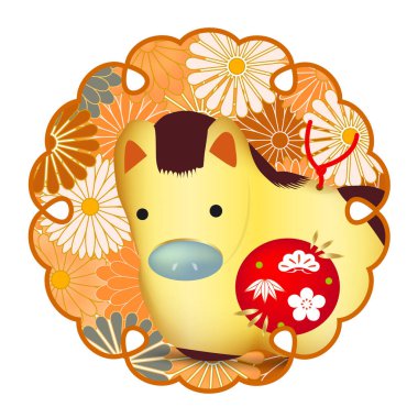 Öğlen Yeni Yıl Kartı Oriental Zodyak Simgeleri