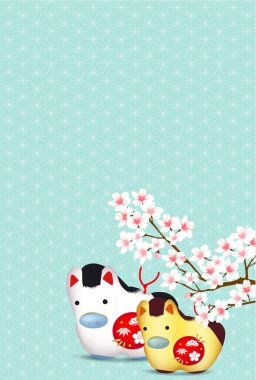 Öğlen Kartı Oriental Zodiac İşaret Arkaplanı