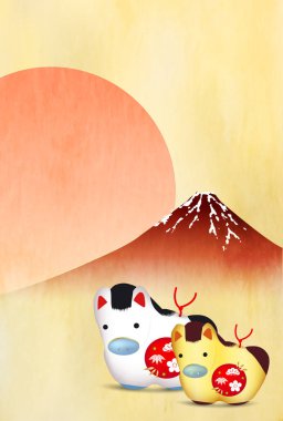 Öğlen Kartı Oriental Zodiac İşaret Arkaplanı