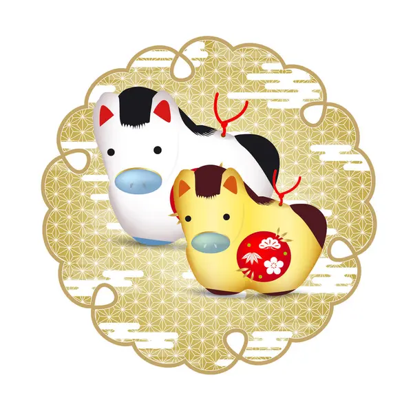 Öğlen Yeni Yıl Kartı Oriental Zodyak Simgesi Simgesi