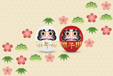 Öğlen Kartı Oriental Zodiac İşaret Arkaplanı