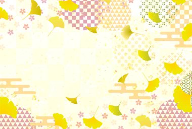 Güz yaprakları ginkgo sonbahar arkaplanı