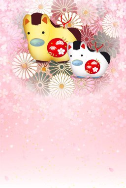 Öğlen Kartı Oriental Zodiac İşaret Arkaplanı