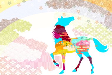 Öğlen Kartı Oriental Zodiac İşaret Arkaplanı