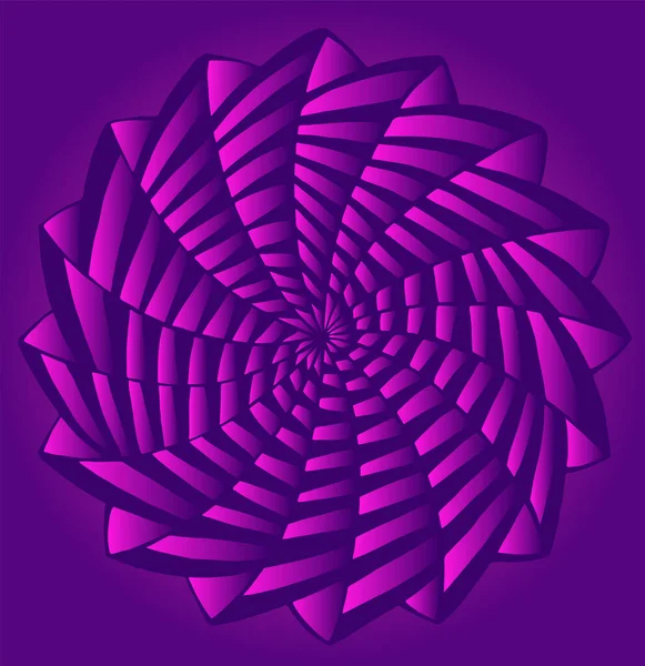 Psychedelický Abstraktní Fraktního Květu Růžová Fialová Barva Gradientu Obrysu Izolované — Stockový vektor