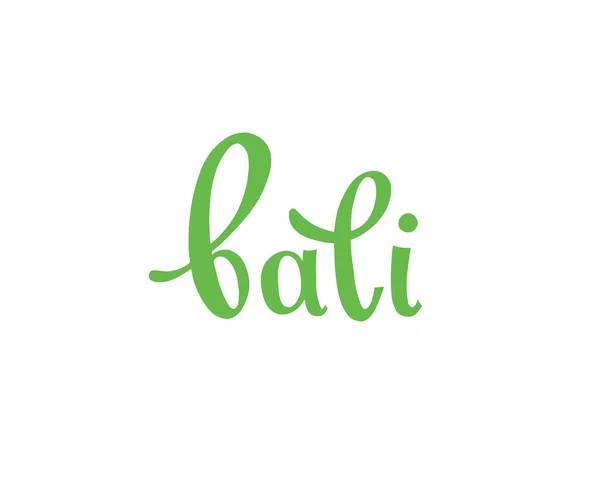 Bali Mão Lettering Inscrição Vetor Ilustração — Vetor de Stock