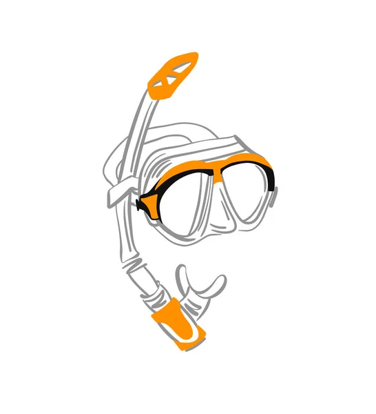 Mask Snorkel Snorkeling Swimming Vector Illustration — Stock Vector