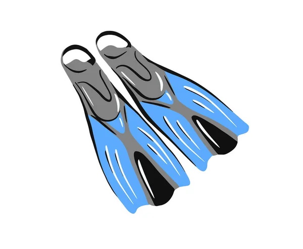 Fins Snorkeling Swimming Vector Illustration — Stock Vector