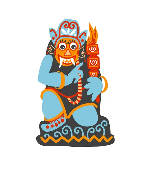 Баронг Балийский Бог Добра Острове Бали Индонезия Плоском Стиле Векторной — стоковый вектор