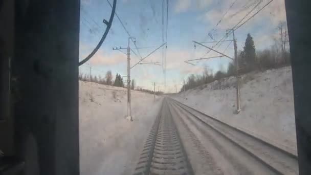 Son Vagondaki Kış Görüntüleri Ufukta Kaybolmuş Haldeydi Yüksek Kaliteli Fullhd — Stok video