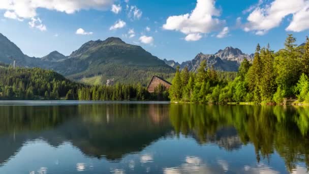 Time Lapse Popular Tourist Destination Strbske Pleso Tatra Mountains Slovakia — Vídeo de stock