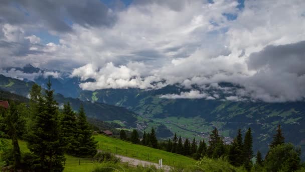 Vue Timelapse Vallée Zillertal Depuis Zillertal Arena Alpes Autrichiennes — Video