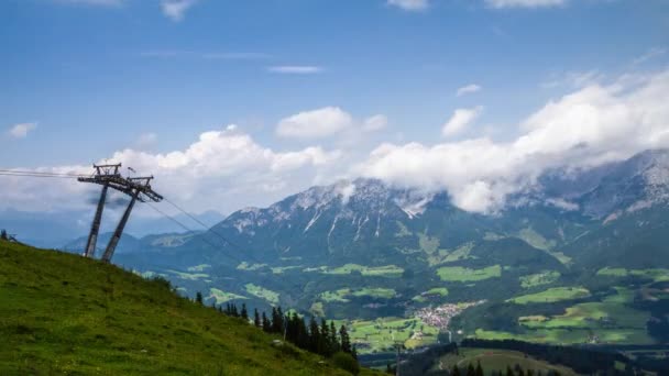 Avusturya Nın Wilder Kaiser Dağ Kitlesinin Zamanaşımı Görüntüsü — Stok video