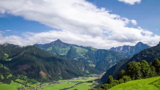 Avusturya Nın Mayrhofen Zillertal Alpleri Nin Zaman Çizelgesi — Stok video