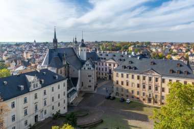 Aerial view of the Altenburg Castle, a former residential castle of the Dukes of Saxe-Altenburg, Germany clipart