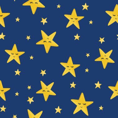 Stars seamless pattern in cartoon style. Cute star.