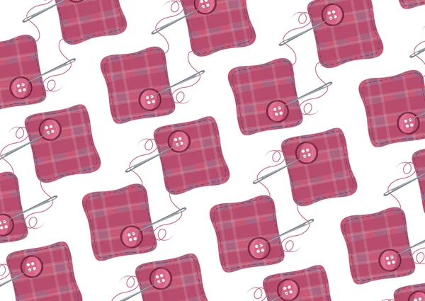 ピンク色のトーン ラップペーパーでパターン縫製用品 ベクターイラスト — ストックベクタ