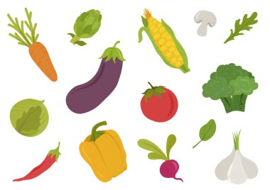 Karalama tarzında sebzeler. Organik Ürünler. Sağlıklı yiyecekler. Vektör illüstrasyonu